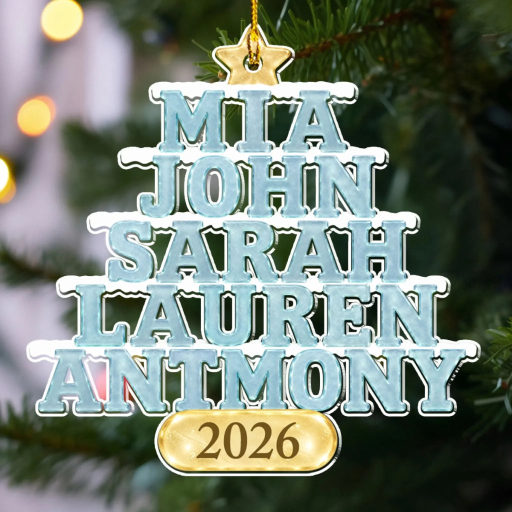 Custom Family Ornament, Christmas Gift for Family Members •  Holiday Together - Personalized 3D Effect Acrylic Ornament