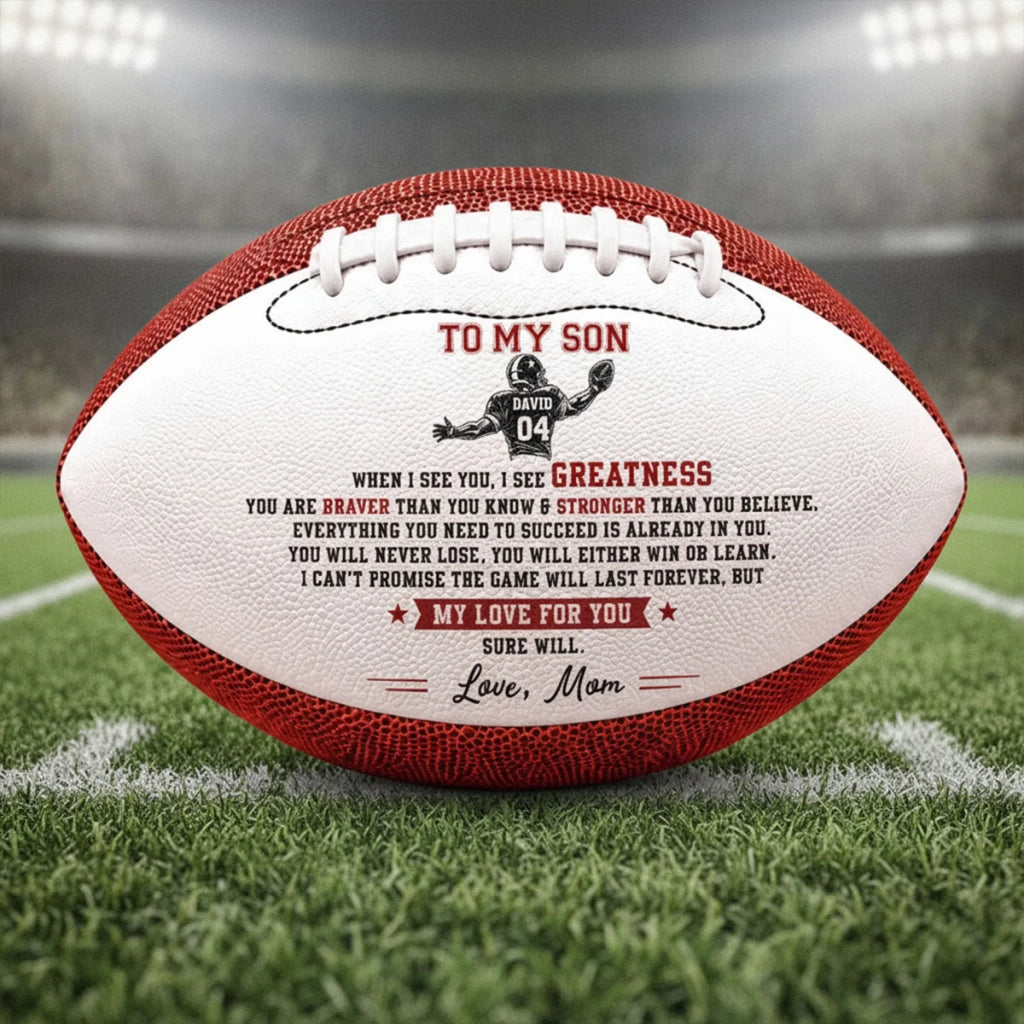 Braver Than You Think - Personalized Leather Football
