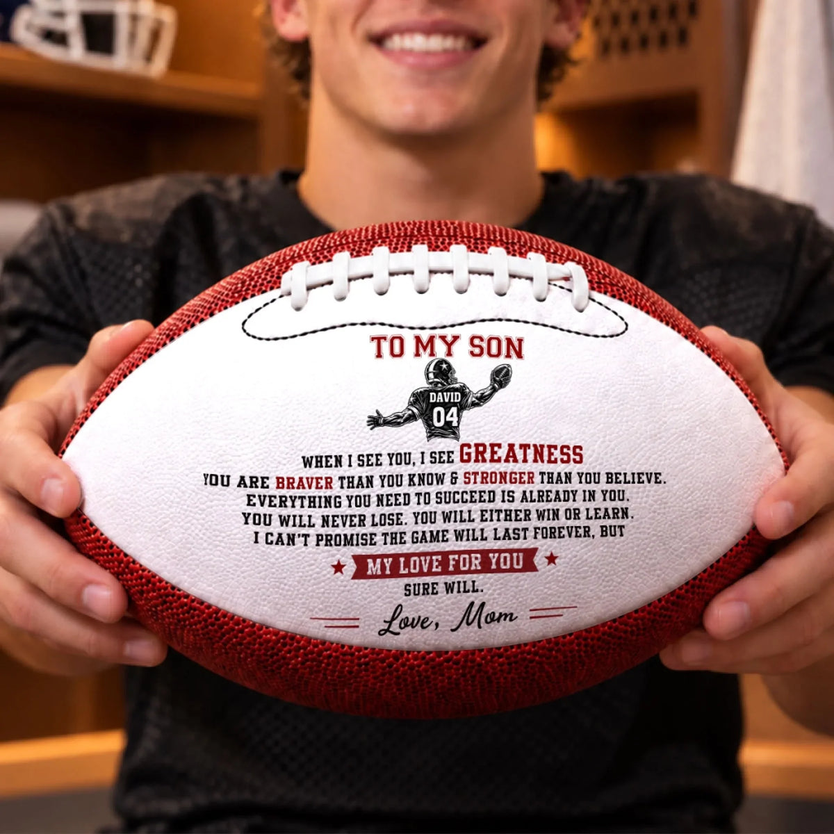 Braver Than You Think - Personalized Leather Football