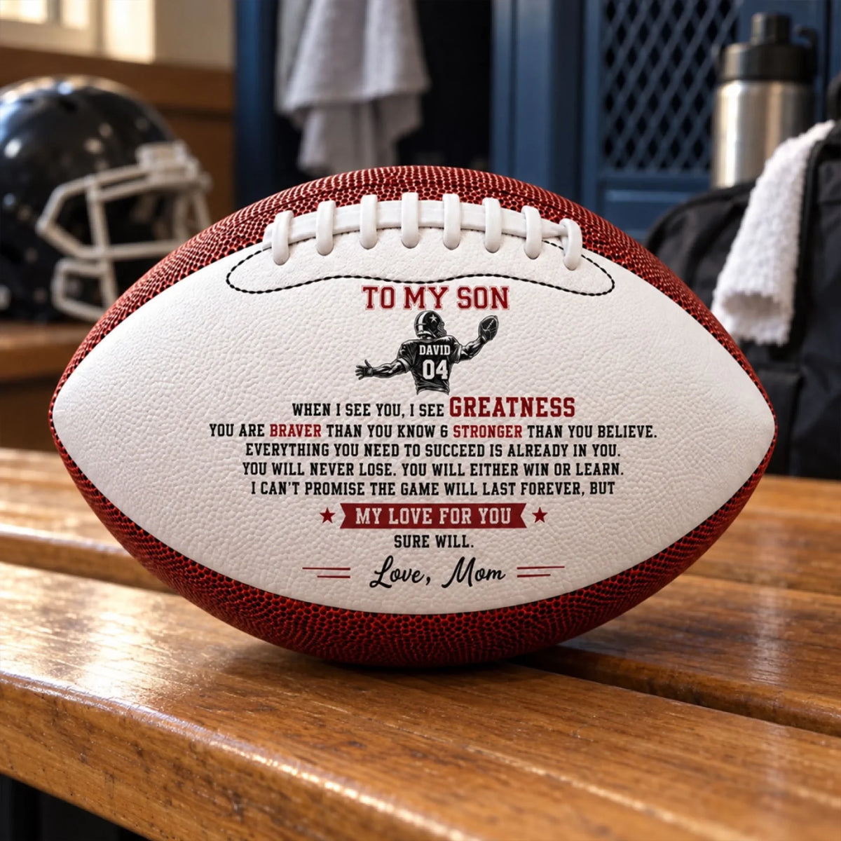 Braver Than You Think - Personalized Leather Football