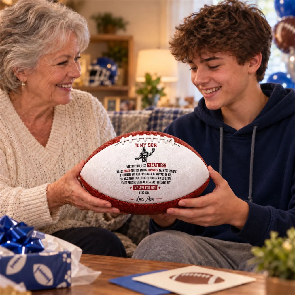 Braver Than You Think - Personalized Leather Football