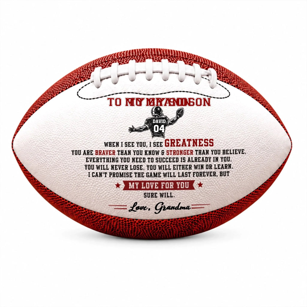 Braver Than You Think - Personalized Leather Football