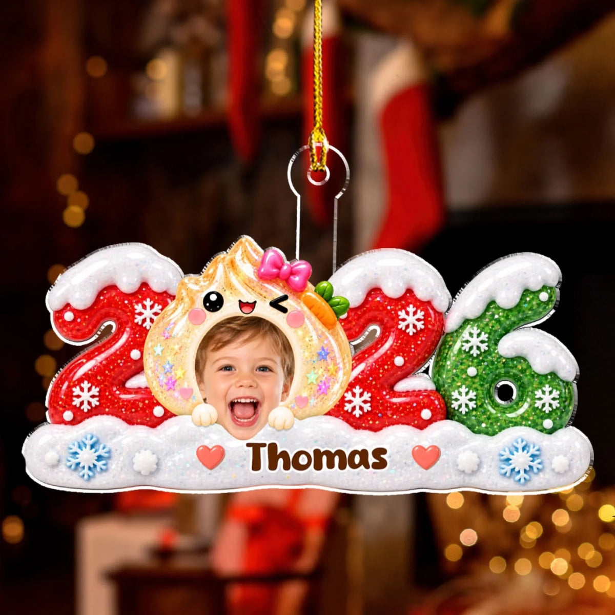 Custom Family Ornament, Christmas Gift for Family Members •  Happy Buddy - Personalized Acrylic Ornament