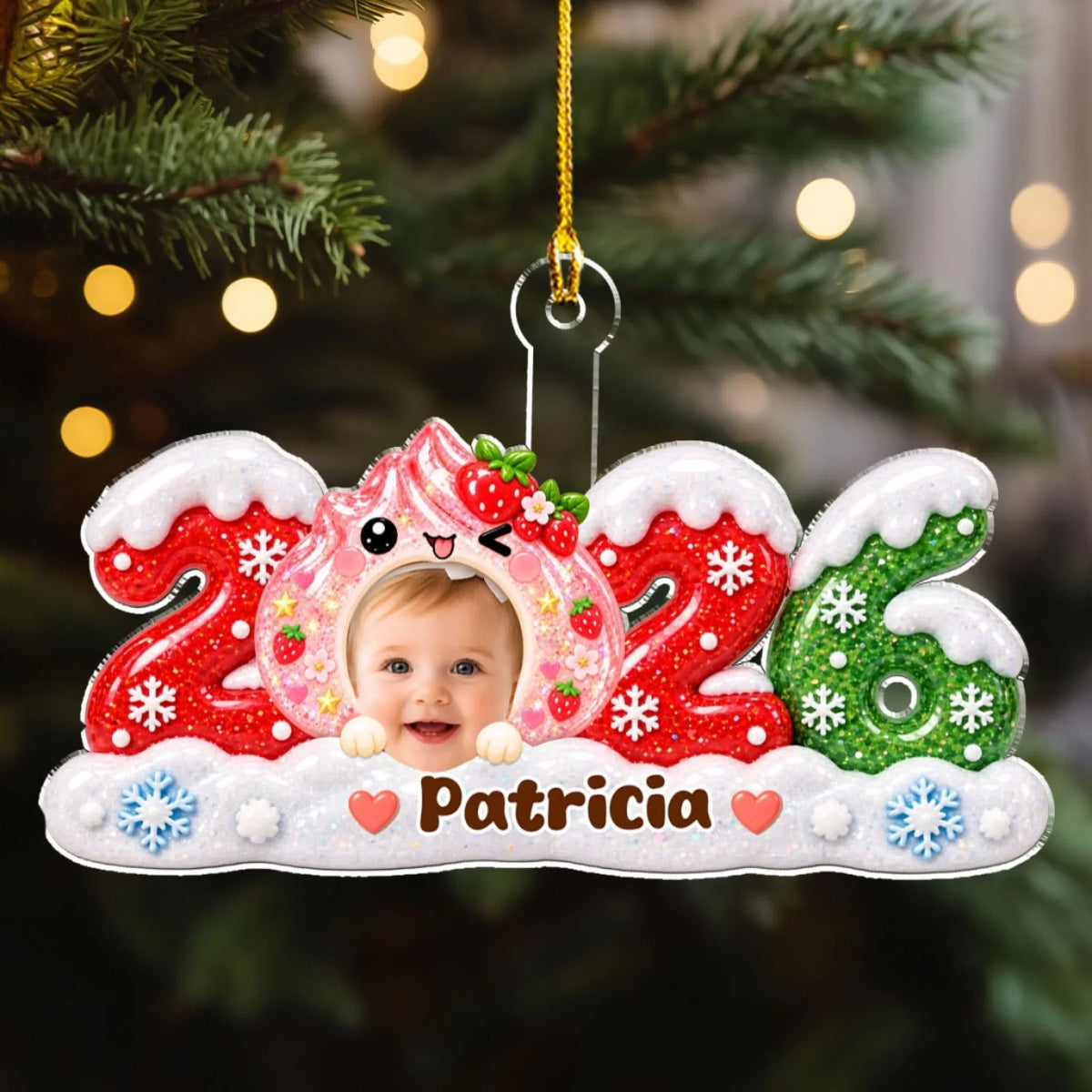 Custom Family Ornament, Christmas Gift for Family Members •  Happy Buddy - Personalized Acrylic Ornament