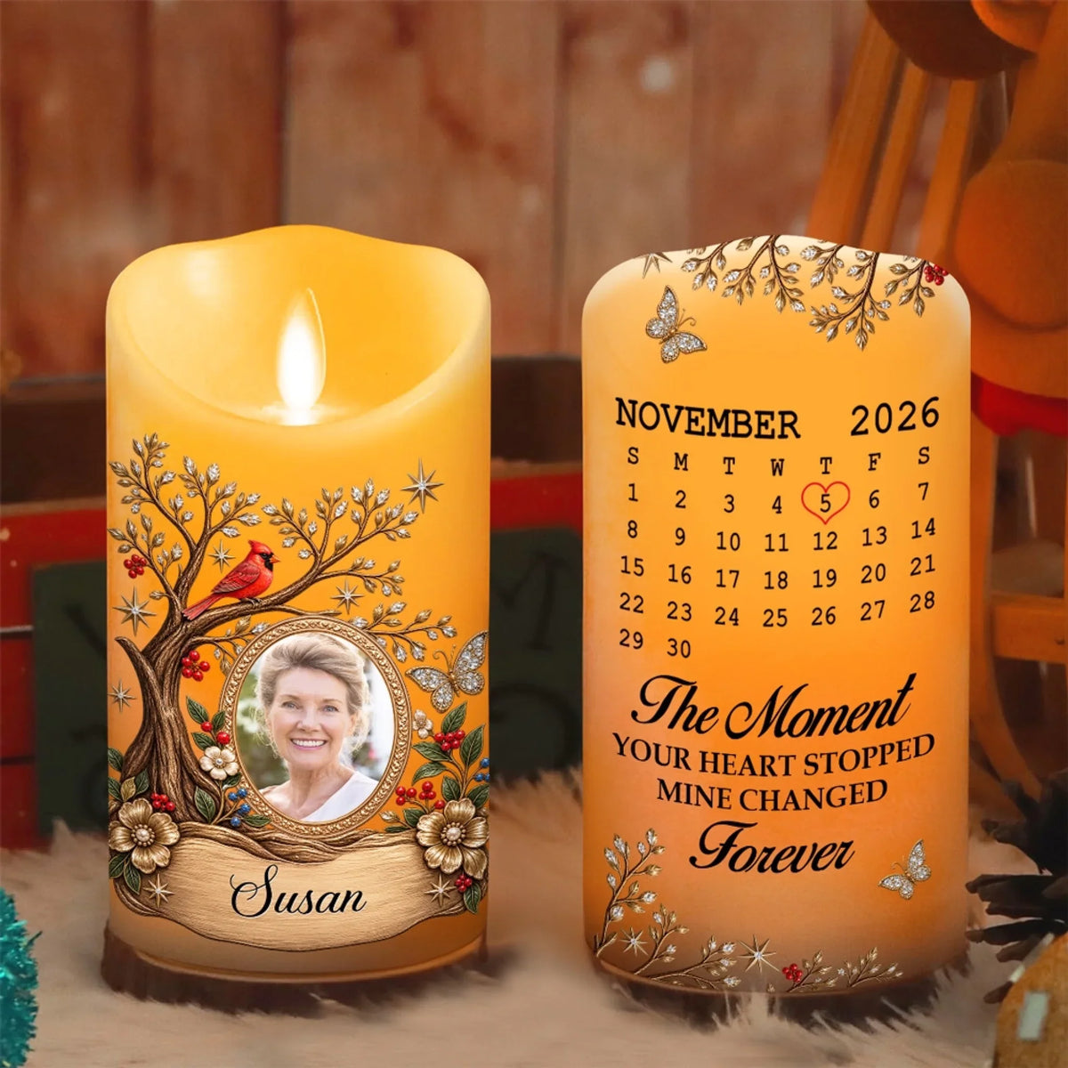 Present In Memory - Personalized LED Candle