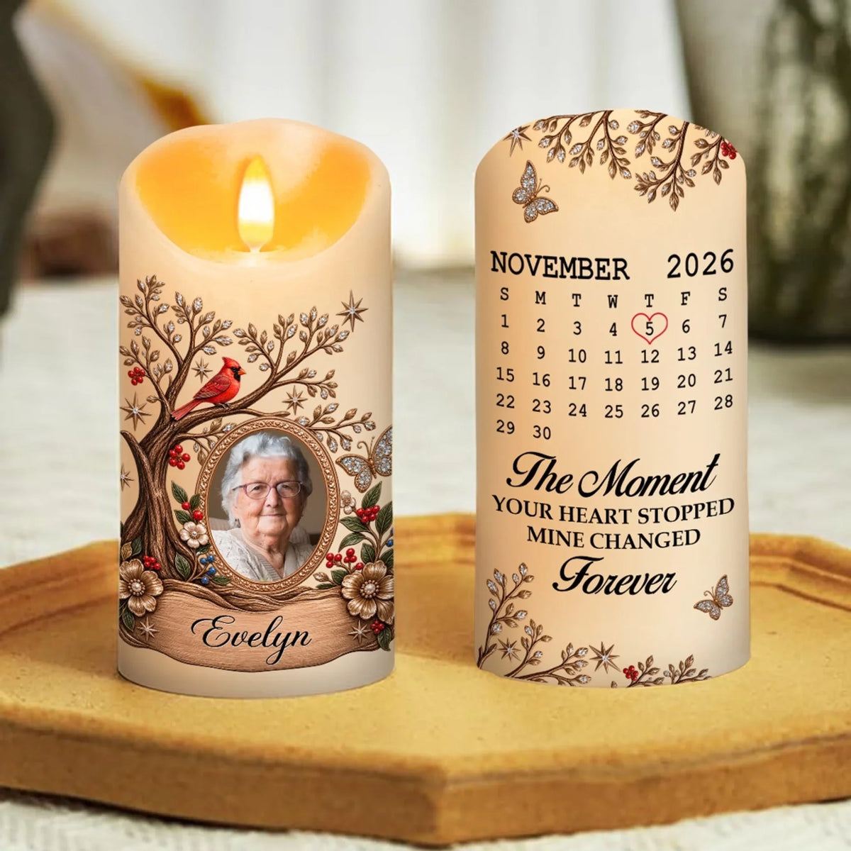 Present In Memory - Personalized LED Candle