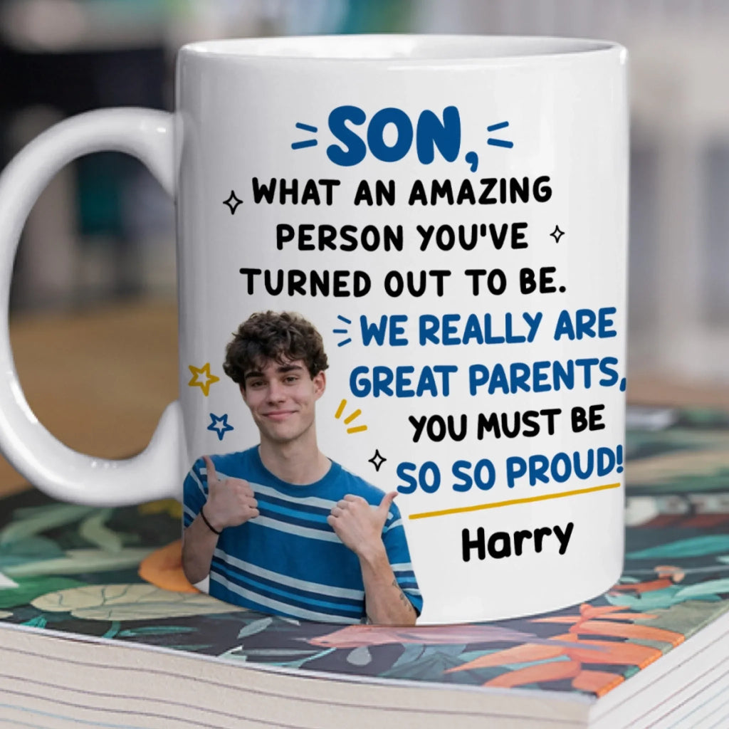Custom Christmas & Birthday Gift for Son • We Really Are Great Parents - Personalized Coffee Mug