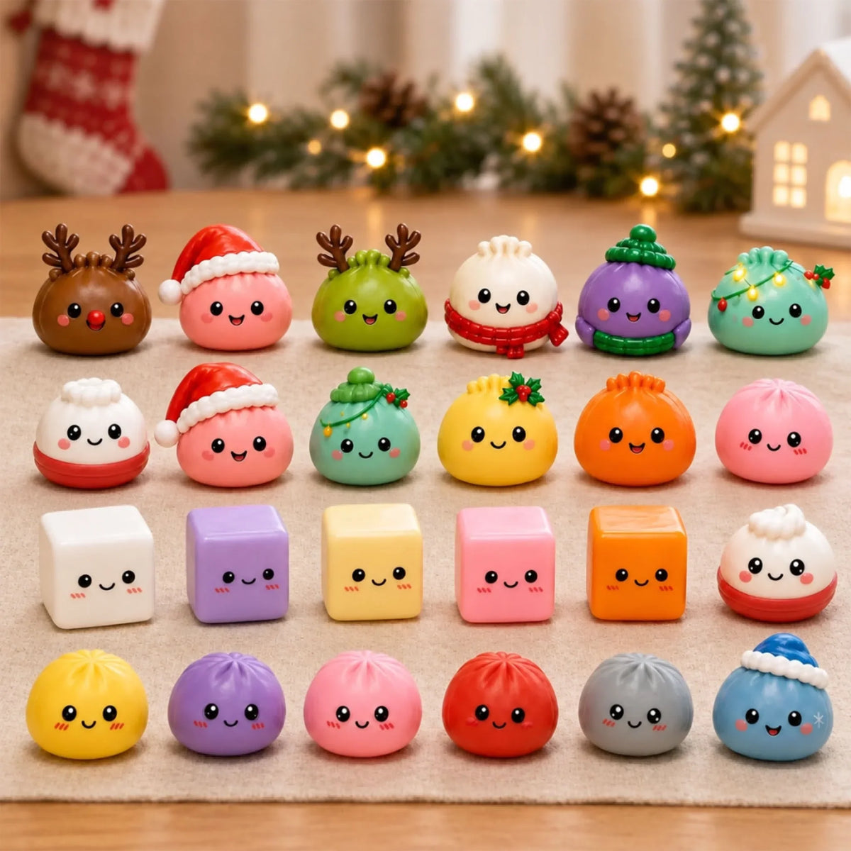 Custom 2026 Christmas Dumpling Advent Calendar, 24-Day Countdown • Merry Dumpling Countdown - Personalized Dumpling Advent Calendar