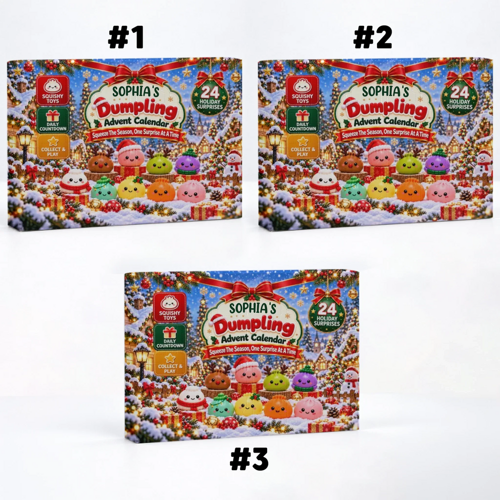 Custom 2026 Christmas Dumpling Advent Calendar, 24-Day Countdown • Merry Dumpling Countdown - Personalized Dumpling Advent Calendar