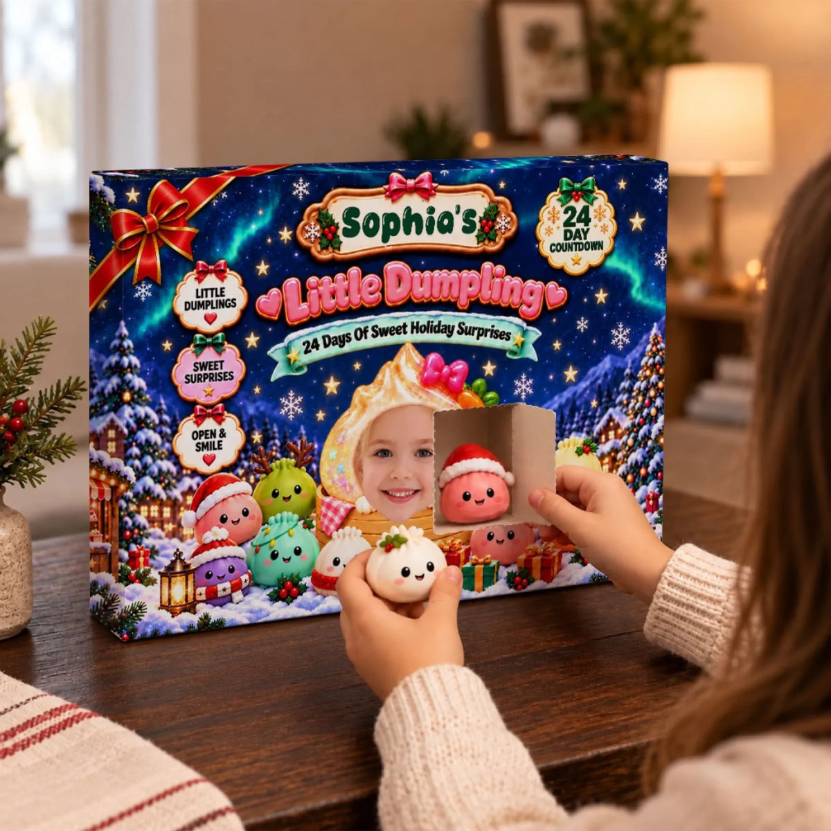 Custom 2026 Christmas Dumpling Advent Calendar, 24-Day Countdown • My Little Dumpling - Personalized Dumpling Advent Calendar