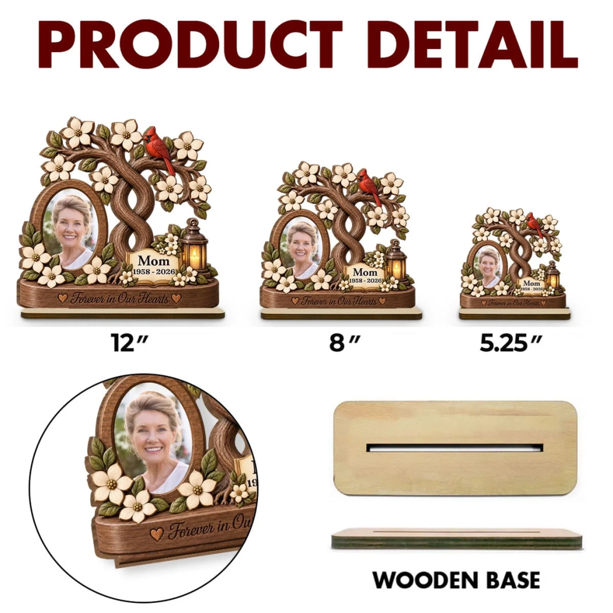 Always Part Of Me - Personalized 2-Layer Wood Plaque With Flat Base