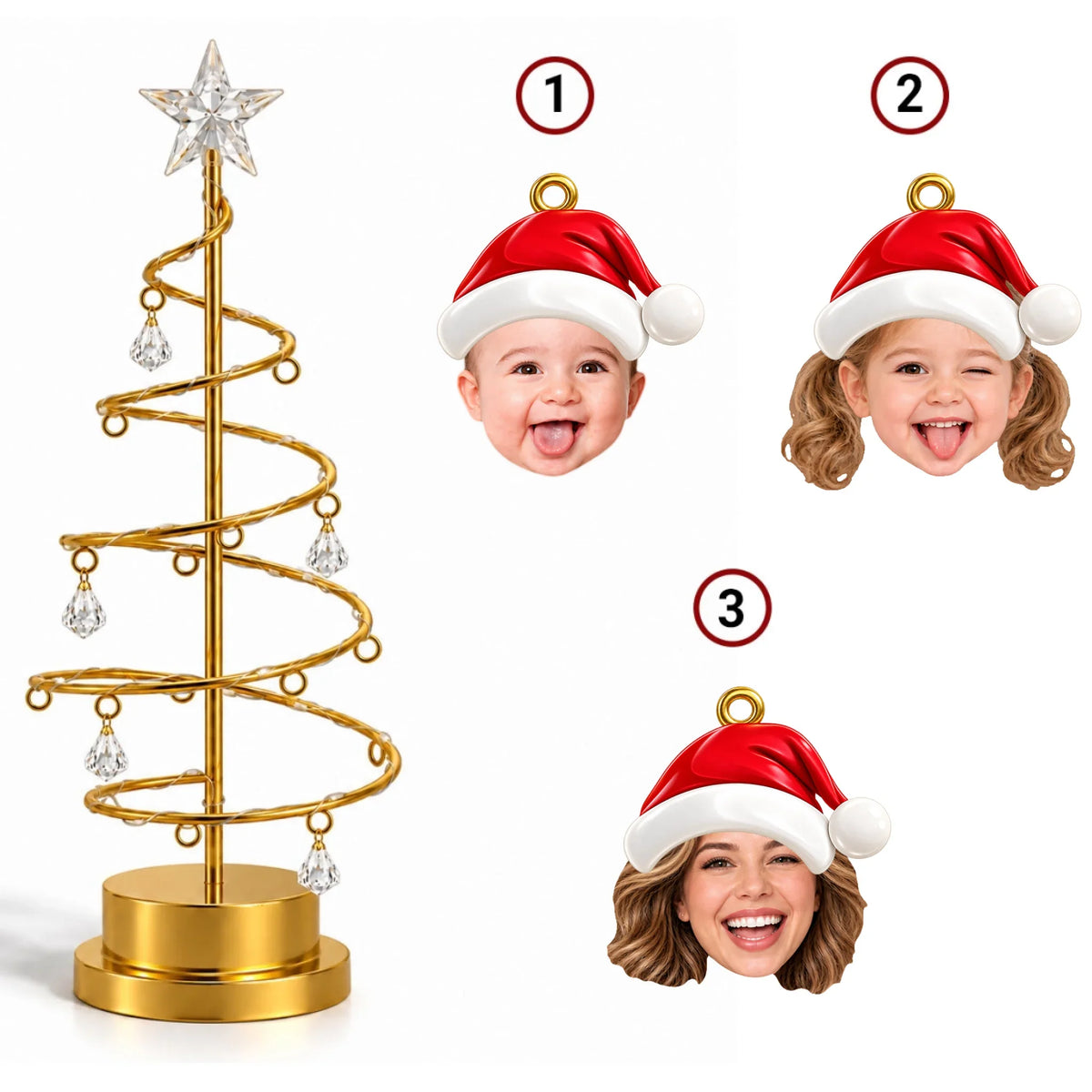 Custom Family Christmas Tree Light, Family Christmas Decor • Our Merry Family Tree - Personalized LED Tree Lights