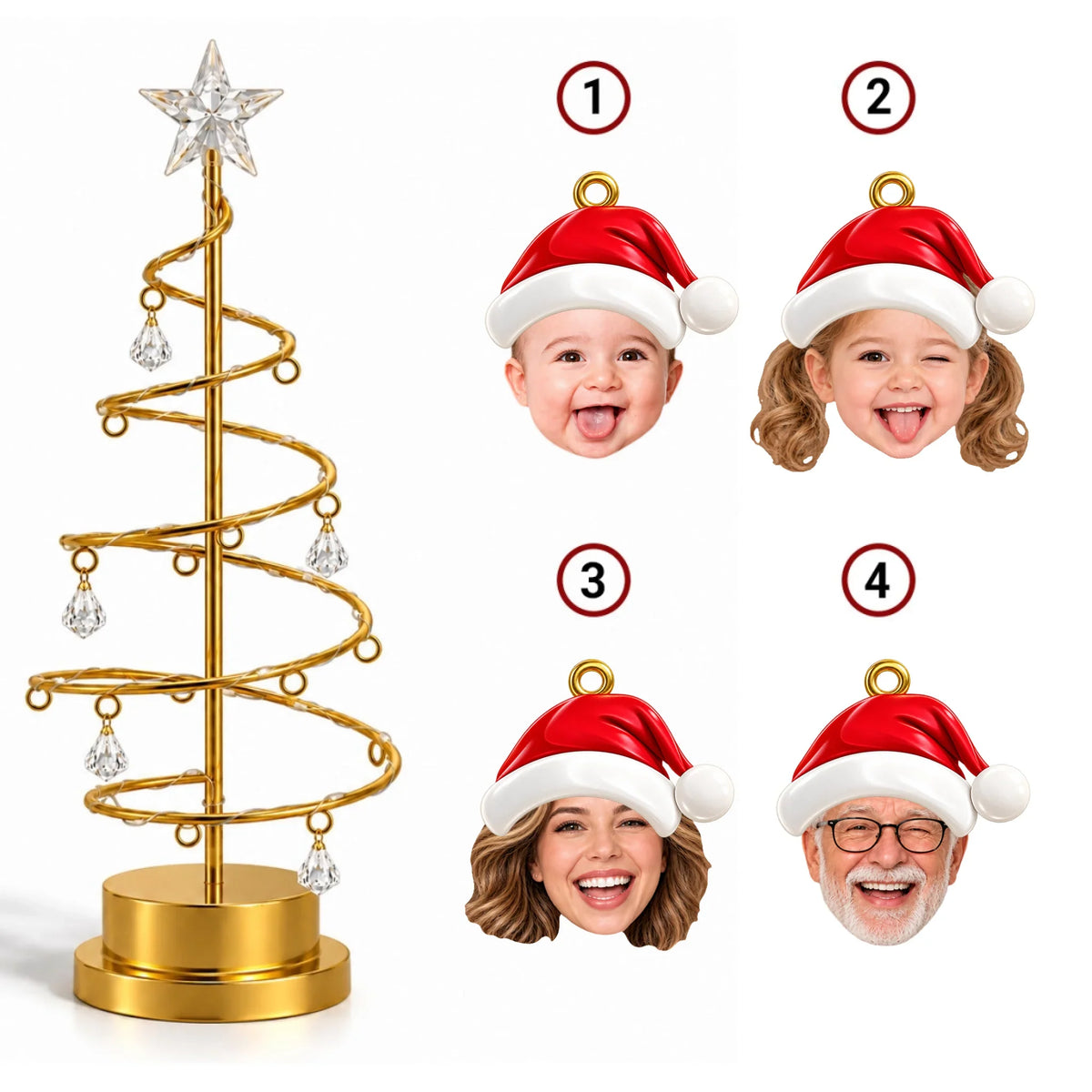 Custom Family Christmas Tree Light, Family Christmas Decor • Our Merry Family Tree - Personalized LED Tree Lights
