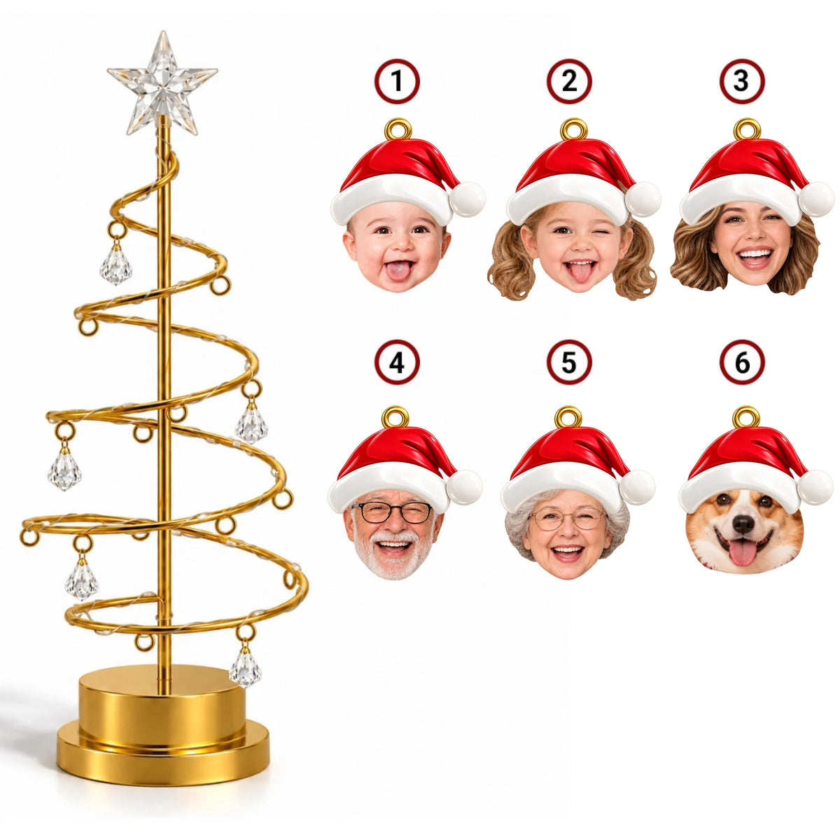 Custom Family Christmas Tree Light, Family Christmas Decor • Our Merry Family Tree - Personalized LED Tree Lights