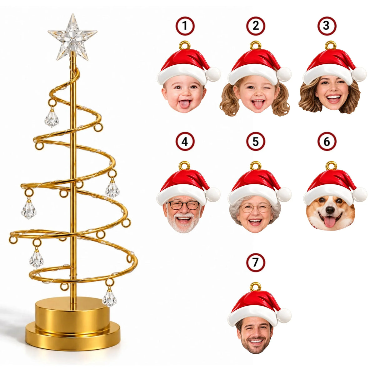 Custom Family Christmas Tree Light, Family Christmas Decor • Our Merry Family Tree - Personalized LED Tree Lights