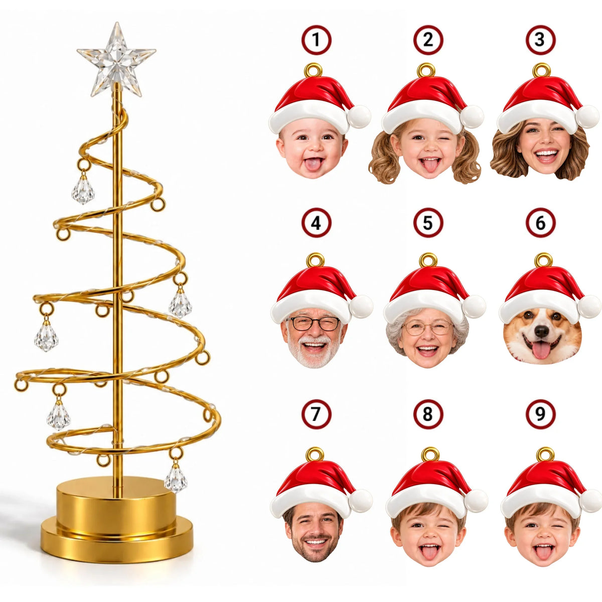 Custom Family Christmas Tree Light, Family Christmas Decor • Our Merry Family Tree - Personalized LED Tree Lights