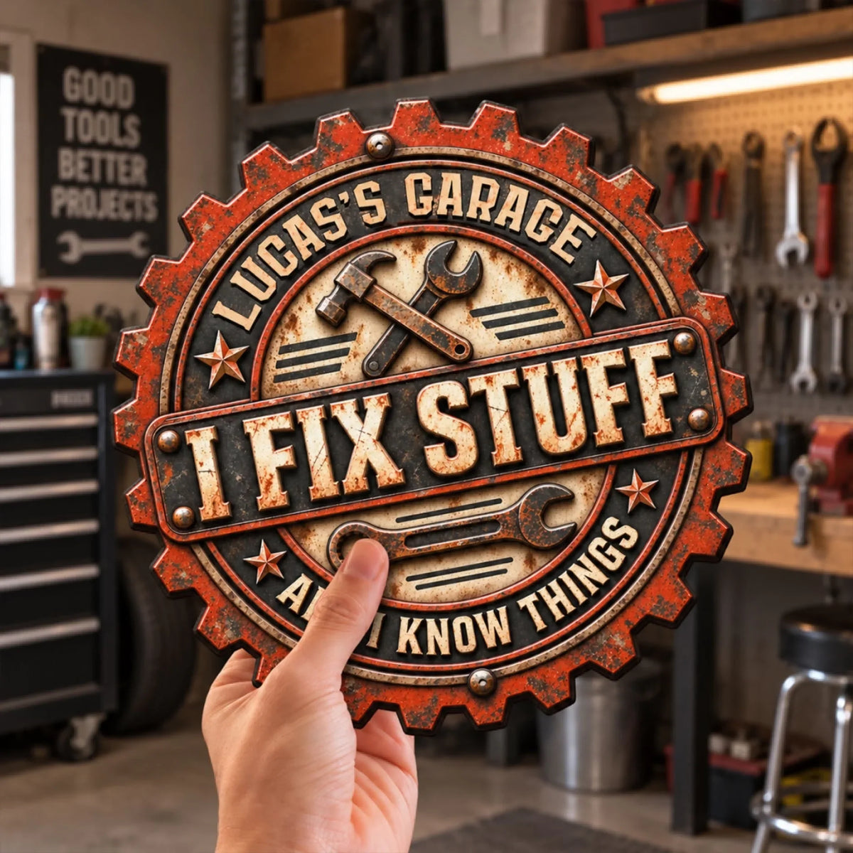 Custom Home & Wall Decor, Birthday & Christmas Gift • Fix Anything - Personalized Freeform Shape Metal Sign