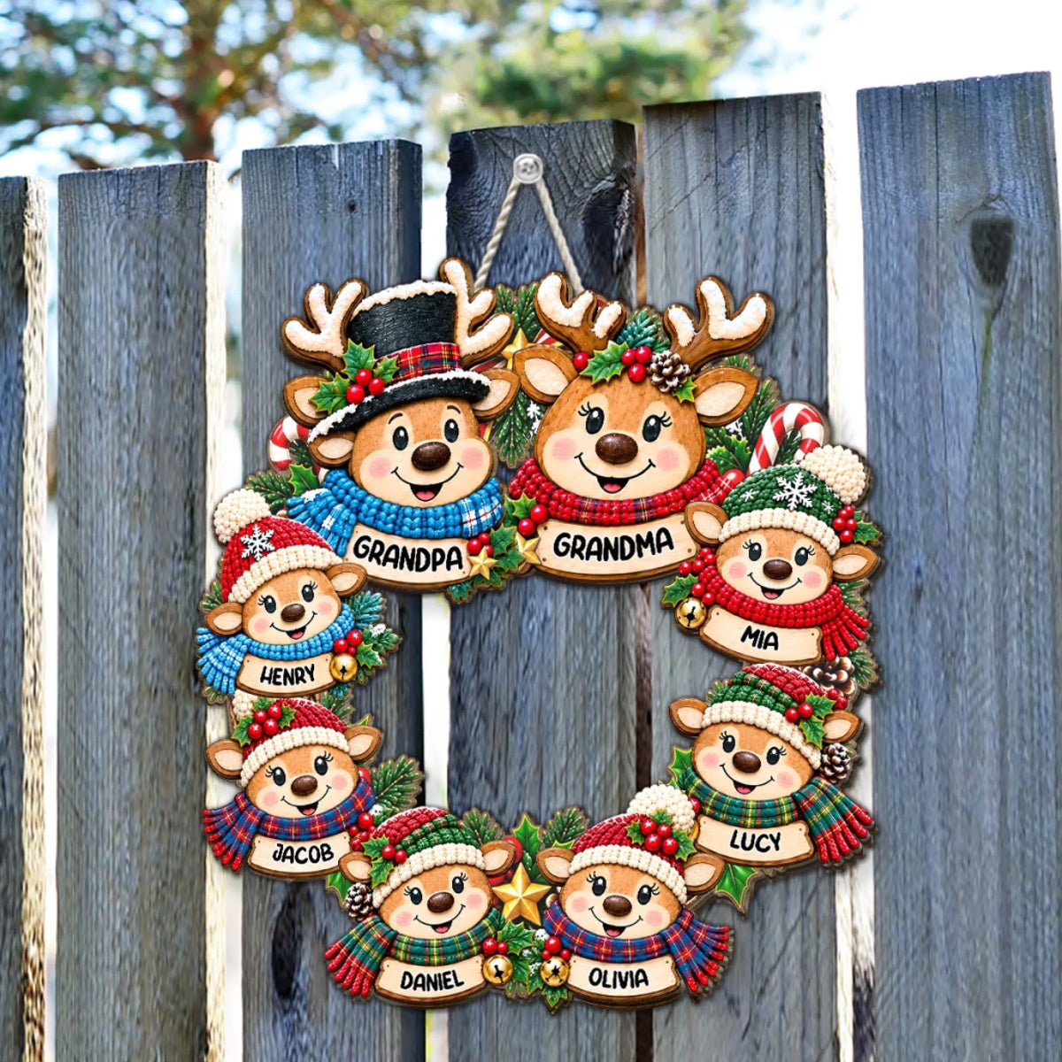 Little Reindeer Crew - Personalized Wood Sign