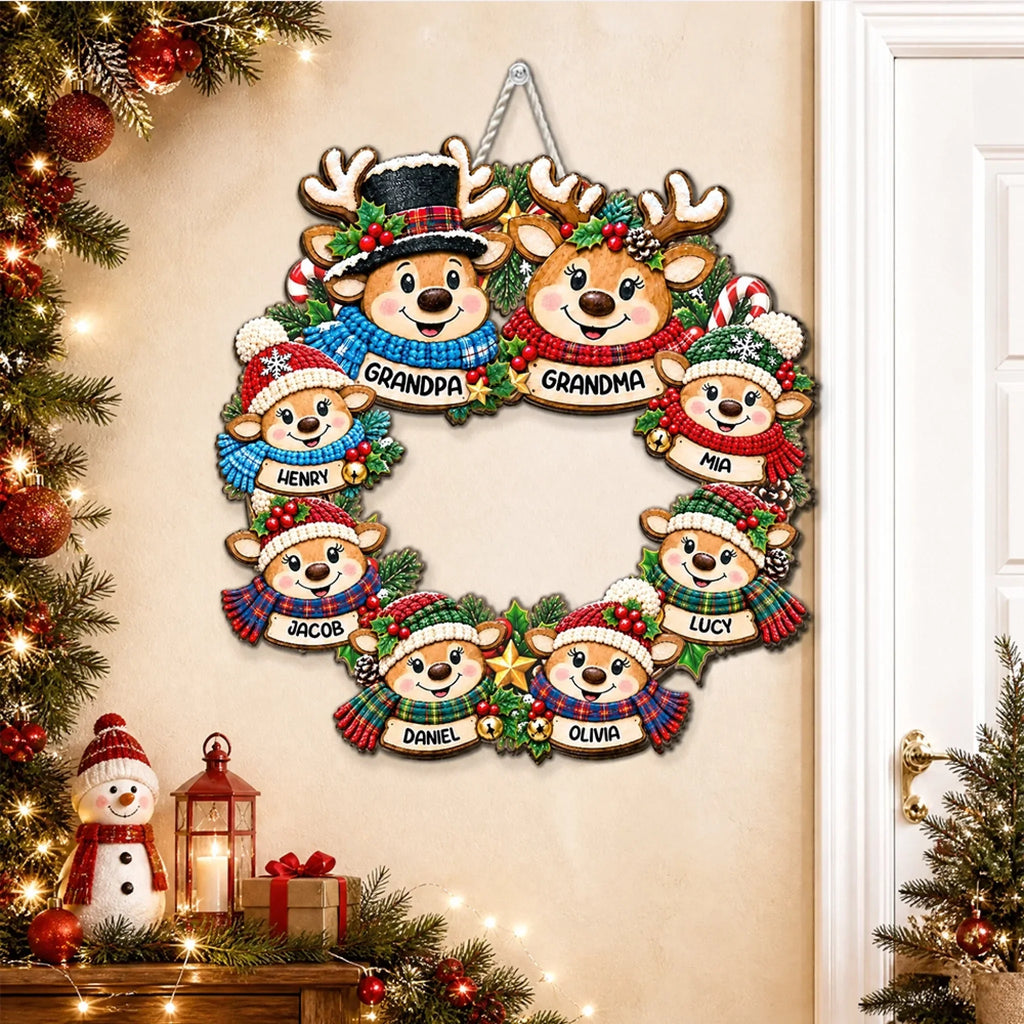 Little Reindeer Crew - Personalized Wood Sign