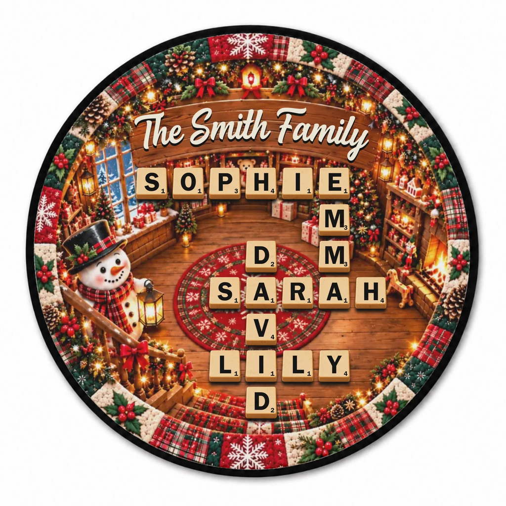Family Crossword - Personalized Quilted Mat