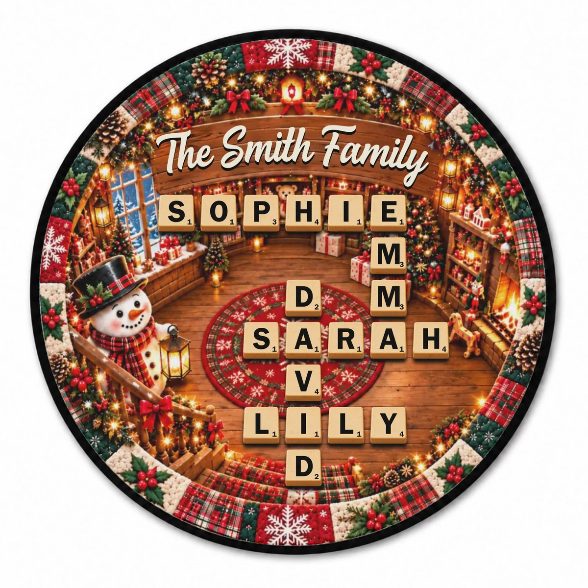 Family Crossword - Personalized Quilted Mat