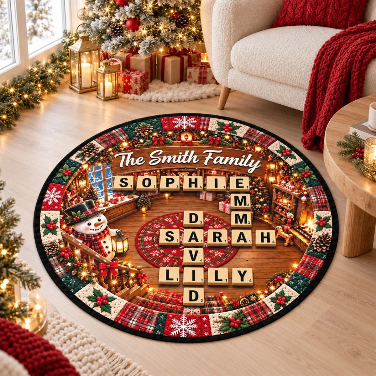 Family Crossword - Personalized Quilted Mat