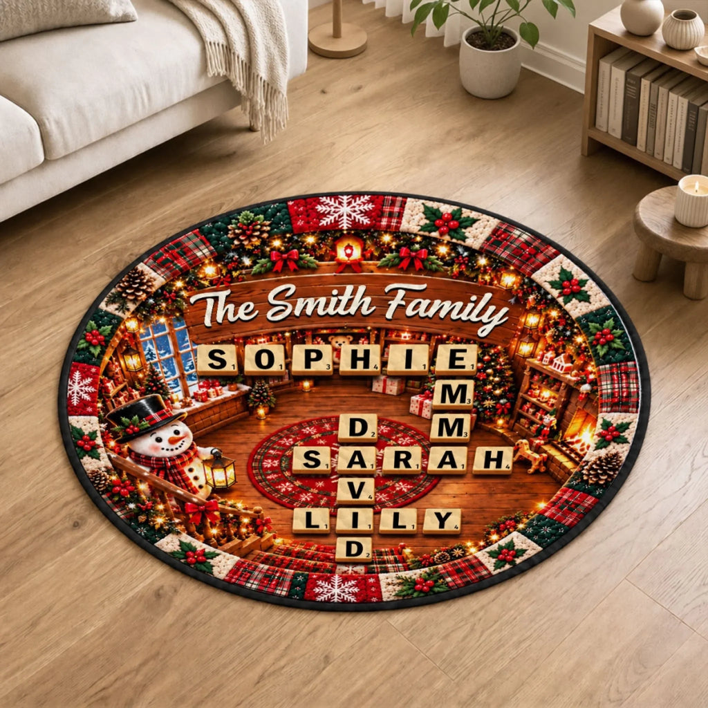 Family Crossword - Personalized Quilted Mat