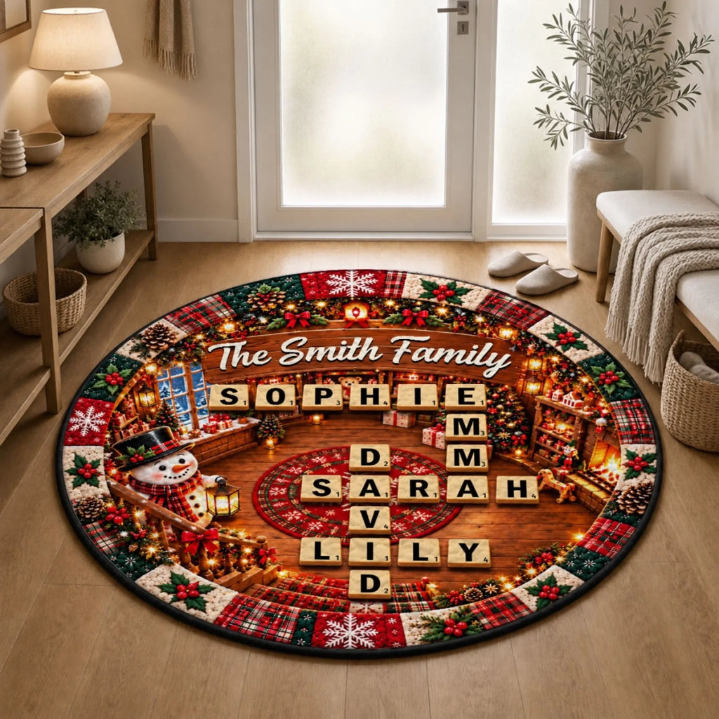 Family Crossword - Personalized Quilted Mat