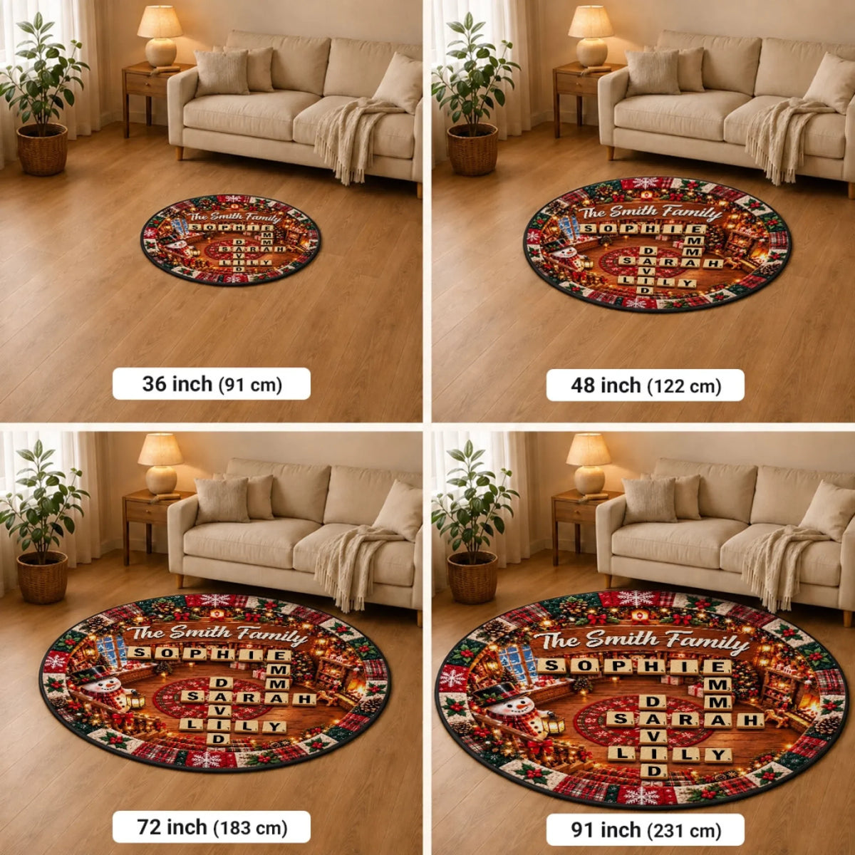 Family Crossword - Personalized Quilted Mat