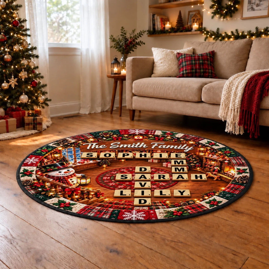 Family Crossword - Personalized Quilted Mat