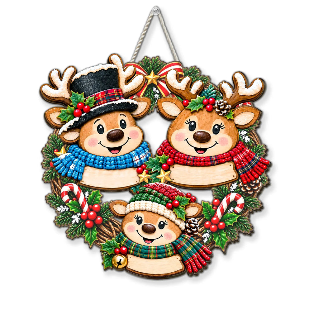 Little Reindeer Crew - Personalized Wood Sign