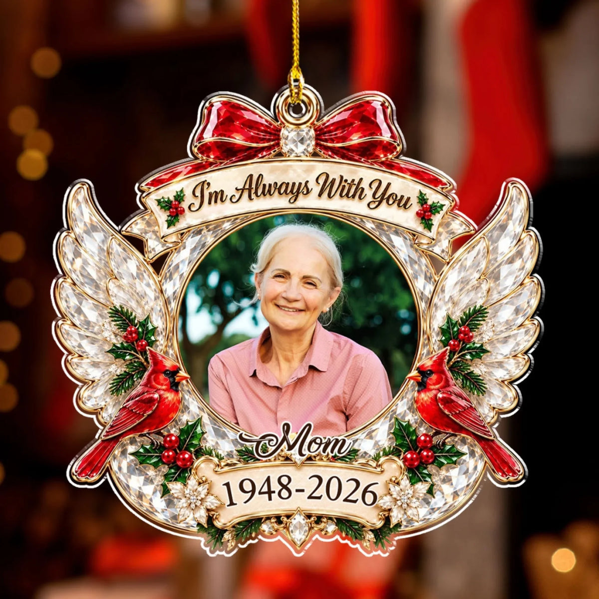 Custom Memorial Christmas Ornament, Sympathy Keepsake •  In Loving Memory Christmas - Personalized 3D Effect Acrylic Ornament
