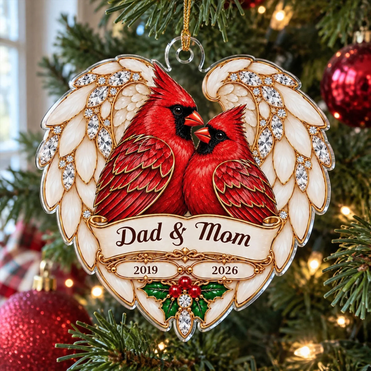 Custom Memorial Christmas Ornament, Sympathy Keepsake •  Your Memory Shines - Personalized Acrylic Ornament