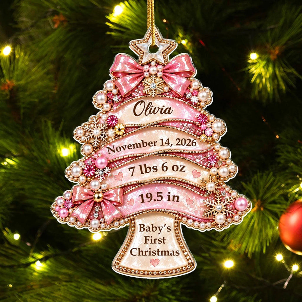 Custom Baby First Christmas Ornament for New Parents •  Tiny Christmas Miracle - Personalized Acrylic Ornament