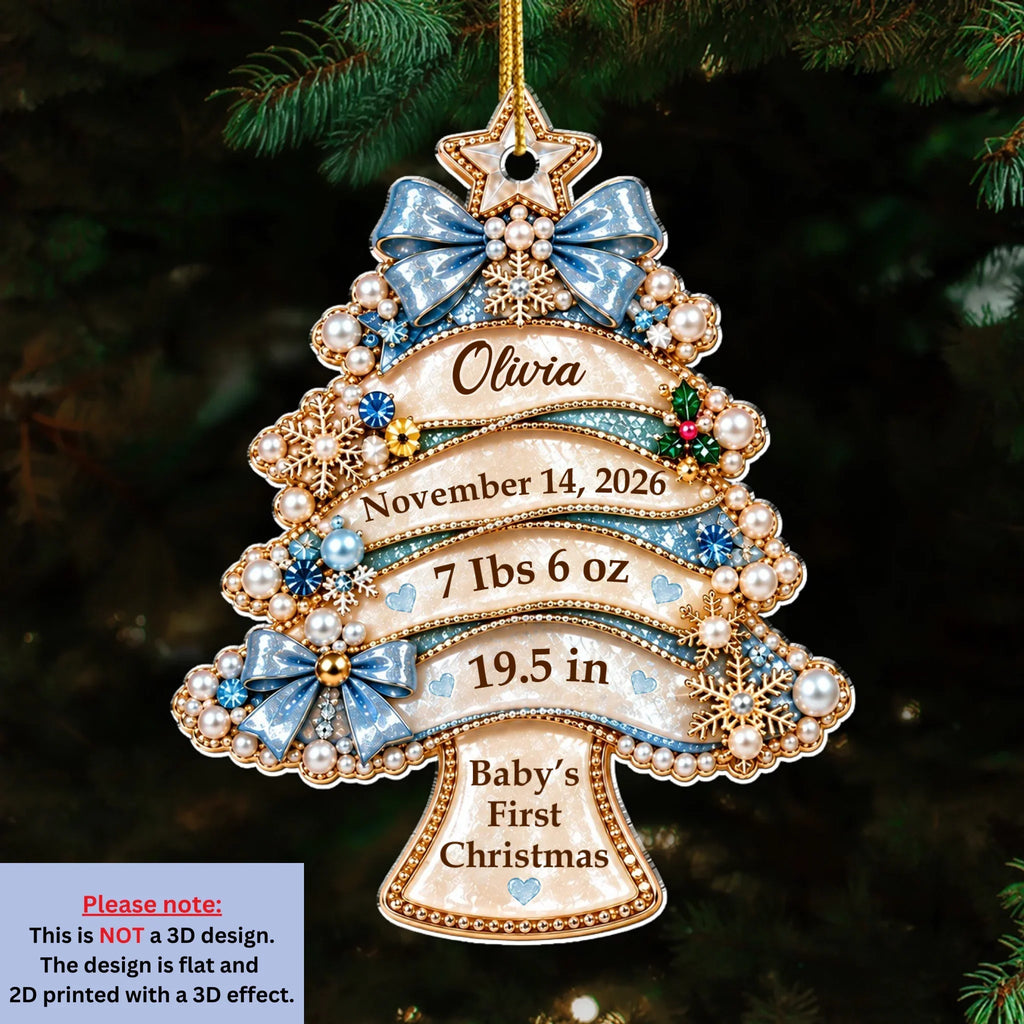 Custom Baby First Christmas Ornament for New Parents •  Tiny Christmas Miracle - Personalized Acrylic Ornament
