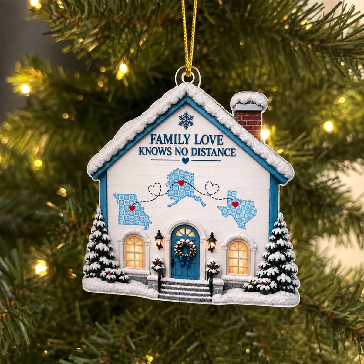 Custom Keepsake Christmas Ornament •  Together In Heart Forever - Personalized Acrylic Ornament
