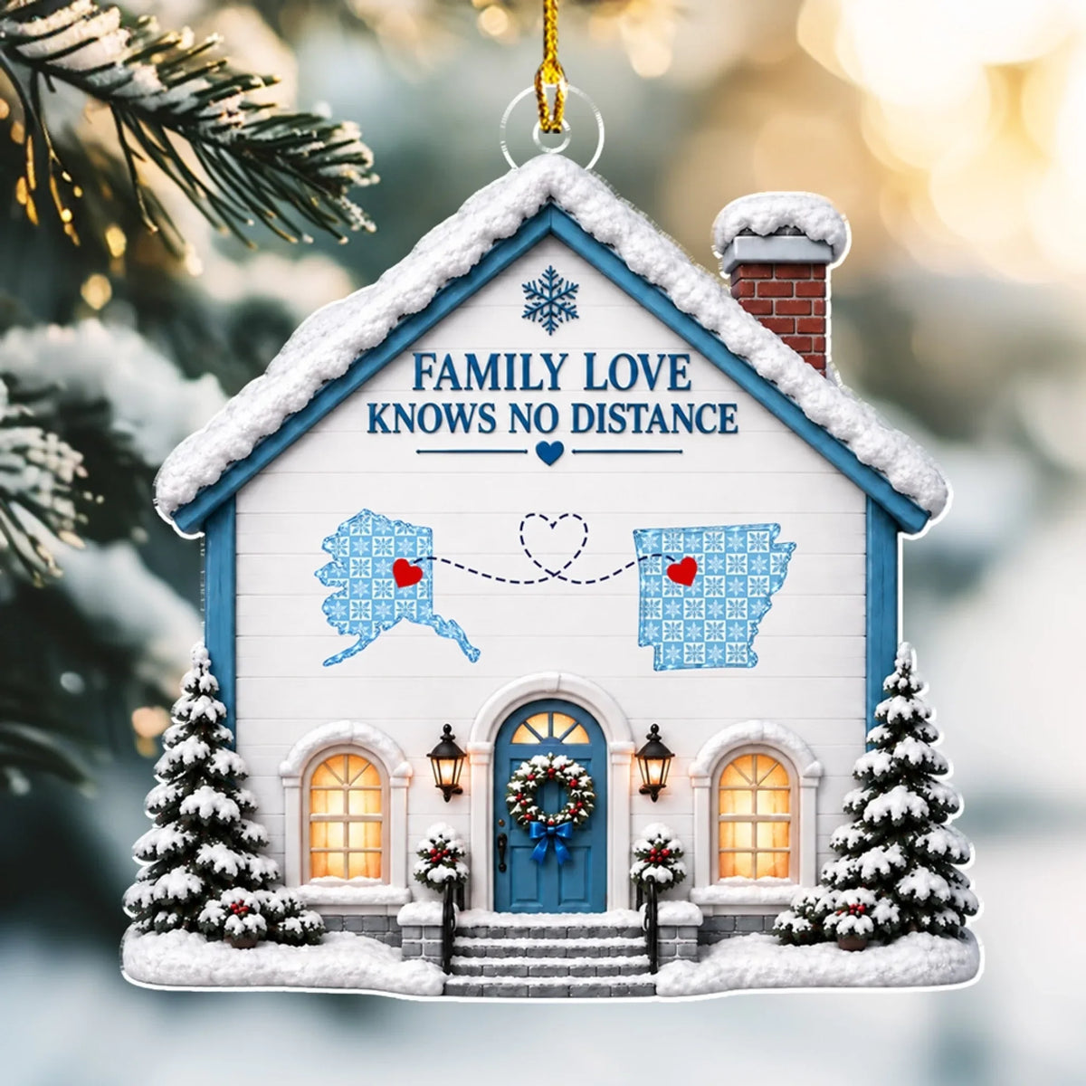 Custom Keepsake Christmas Ornament •  Together In Heart Forever - Personalized Acrylic Ornament