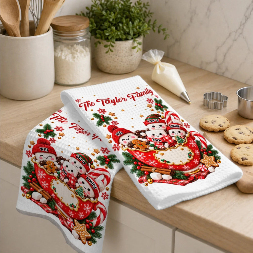 Hot Cocoa Family - Personalized Kitchen Towel
