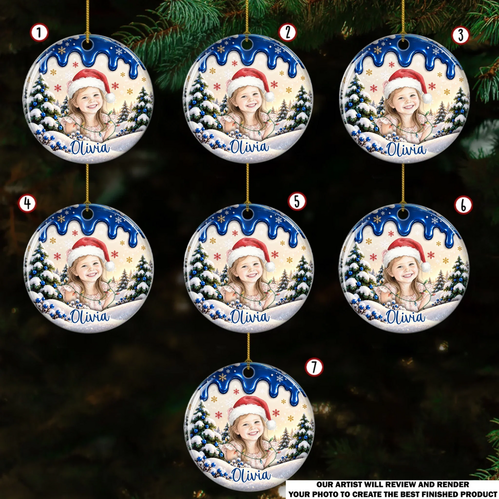 Custom Family Ornament, Christmas Gift for Family Members •  Little Moments Last Every Christmas - Personalized Ceramic Ornament
