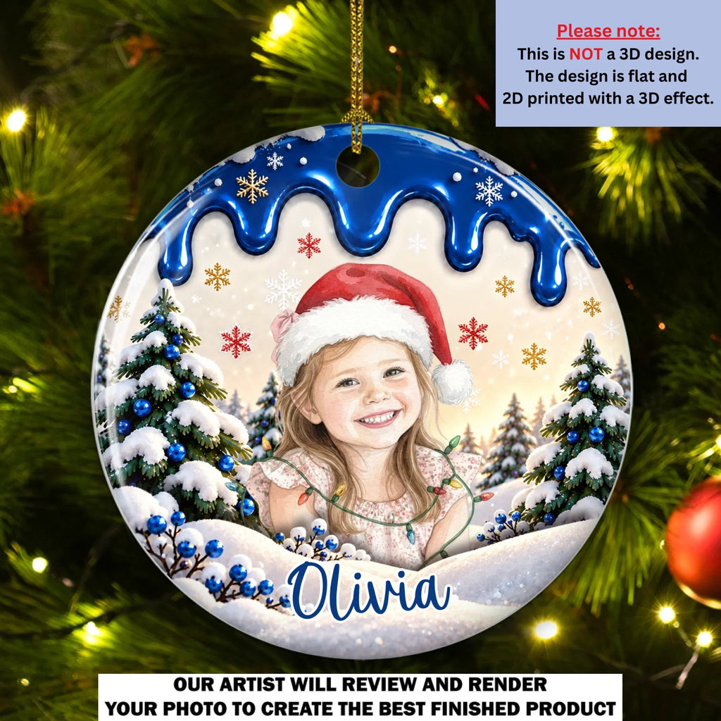 Custom Family Ornament, Christmas Gift for Family Members •  Little Moments Last Every Christmas - Personalized Ceramic Ornament