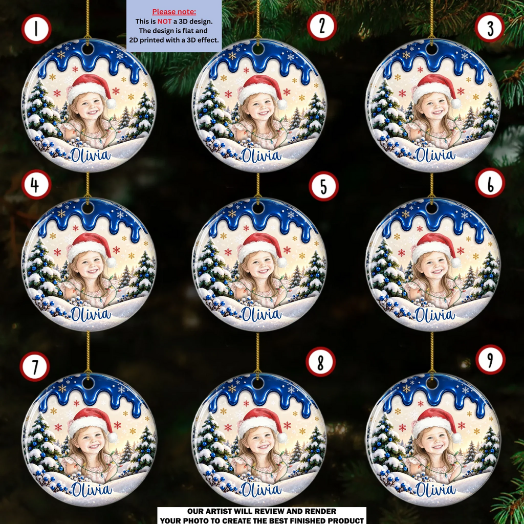 Custom Family Ornament, Christmas Gift for Family Members •  Little Moments Last Every Christmas - Personalized Ceramic Ornament