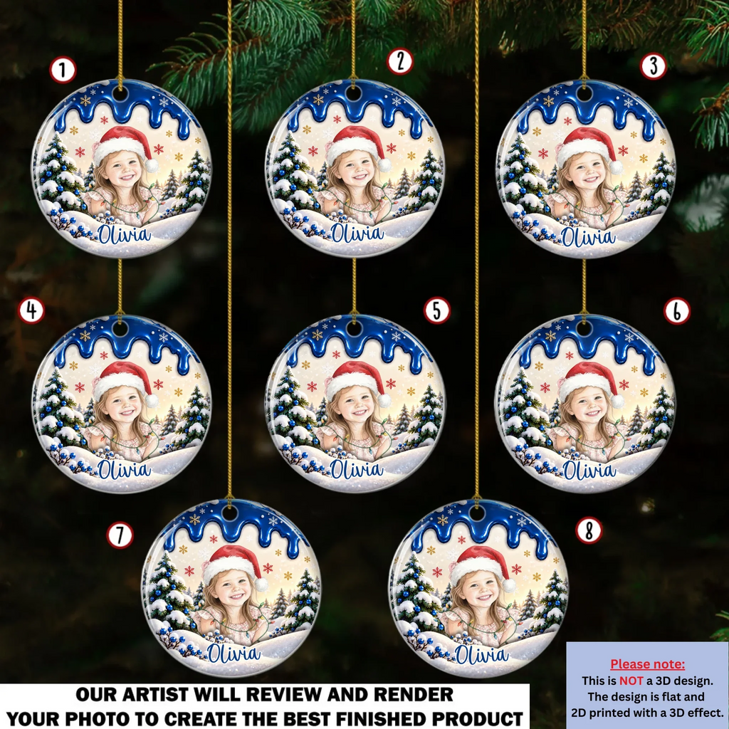 Custom Family Ornament, Christmas Gift for Family Members •  Little Moments Last Every Christmas - Personalized Ceramic Ornament