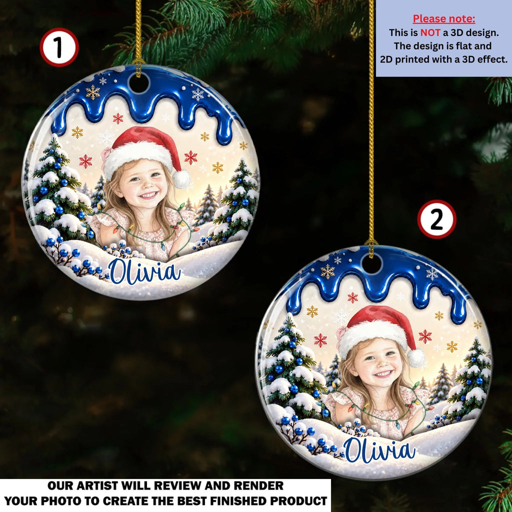Custom Family Ornament, Christmas Gift for Family Members •  Little Moments Last Every Christmas - Personalized Ceramic Ornament