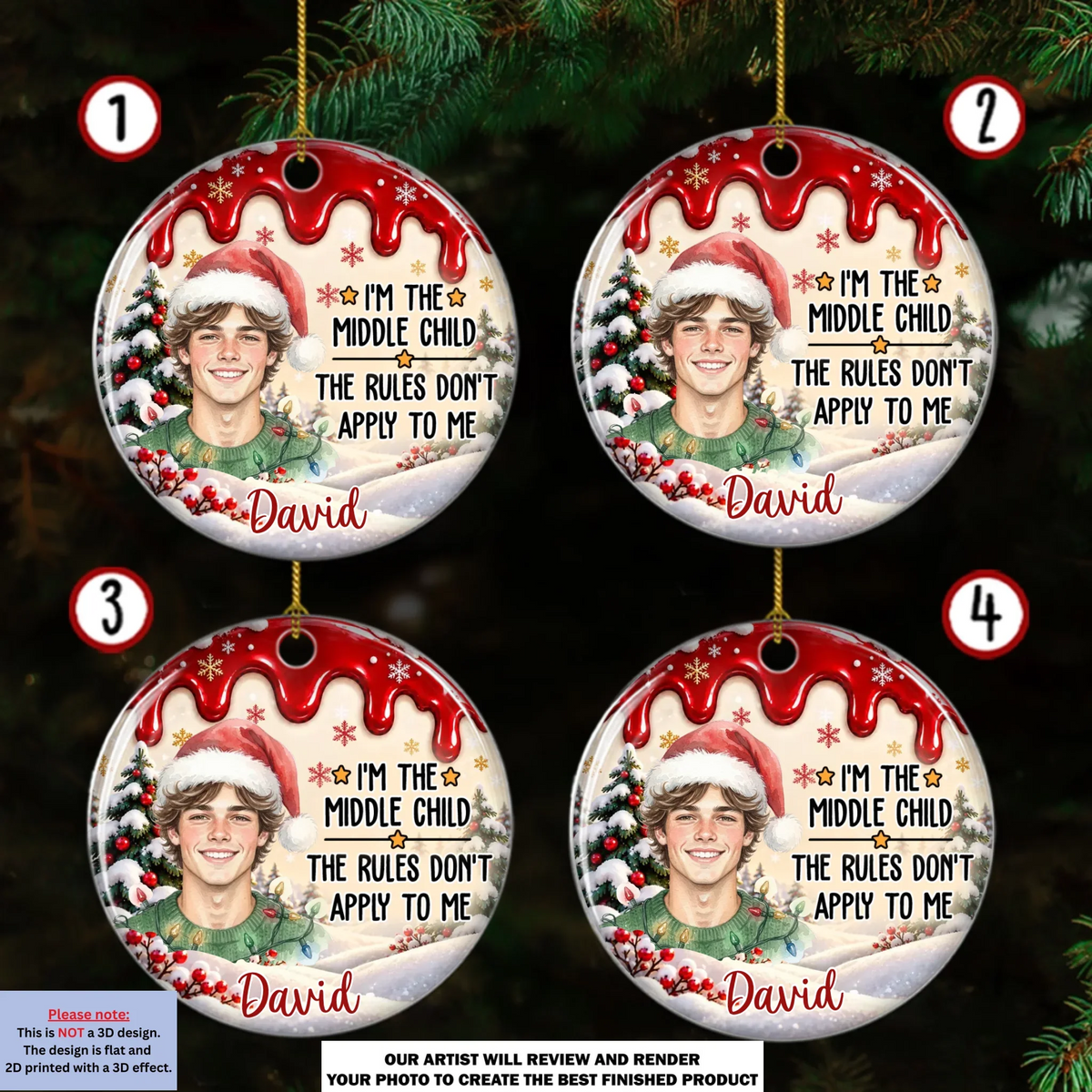 Christmas Memories Start With Siblings - Personalized Ceramic Ornament
