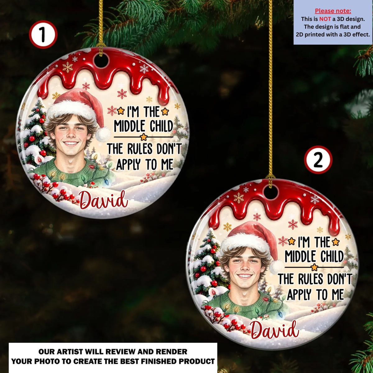 Christmas Memories Start With Siblings - Personalized Ceramic Ornament
