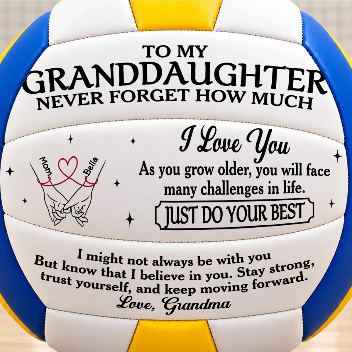Grandma Encouragement - Personalized Leather Volleyball