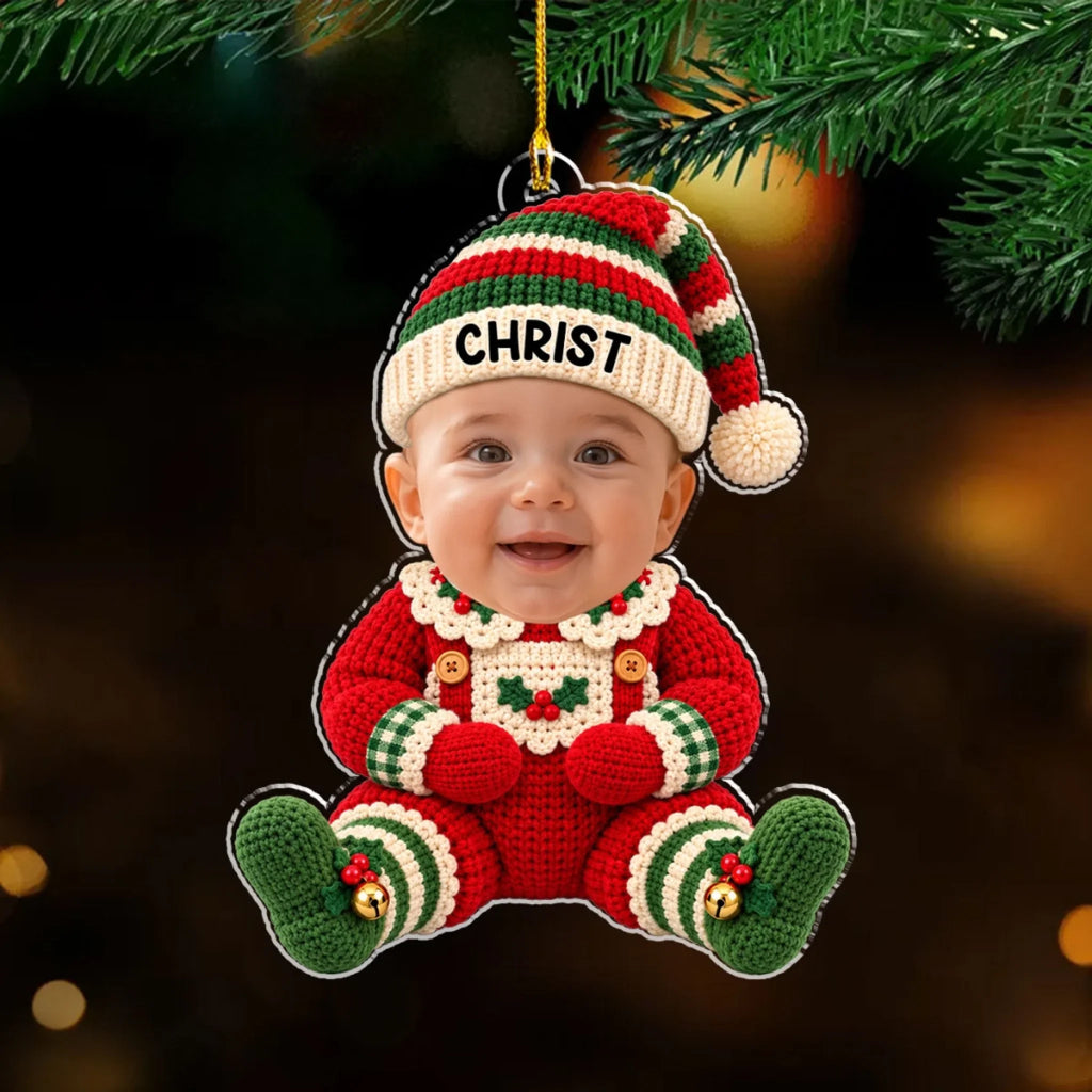 Cute Baby Elf - Personalized Acrylic Ornament
