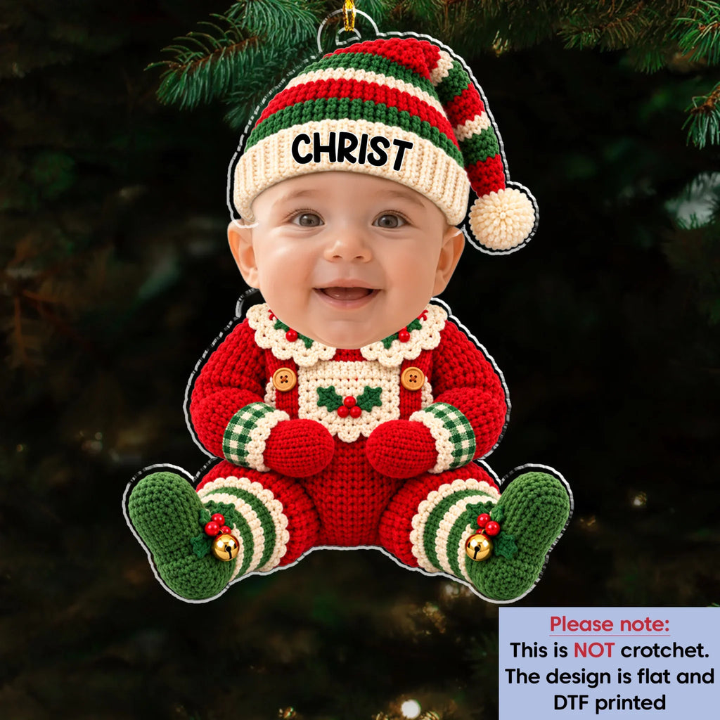 Cute Baby Elf - Personalized Acrylic Ornament