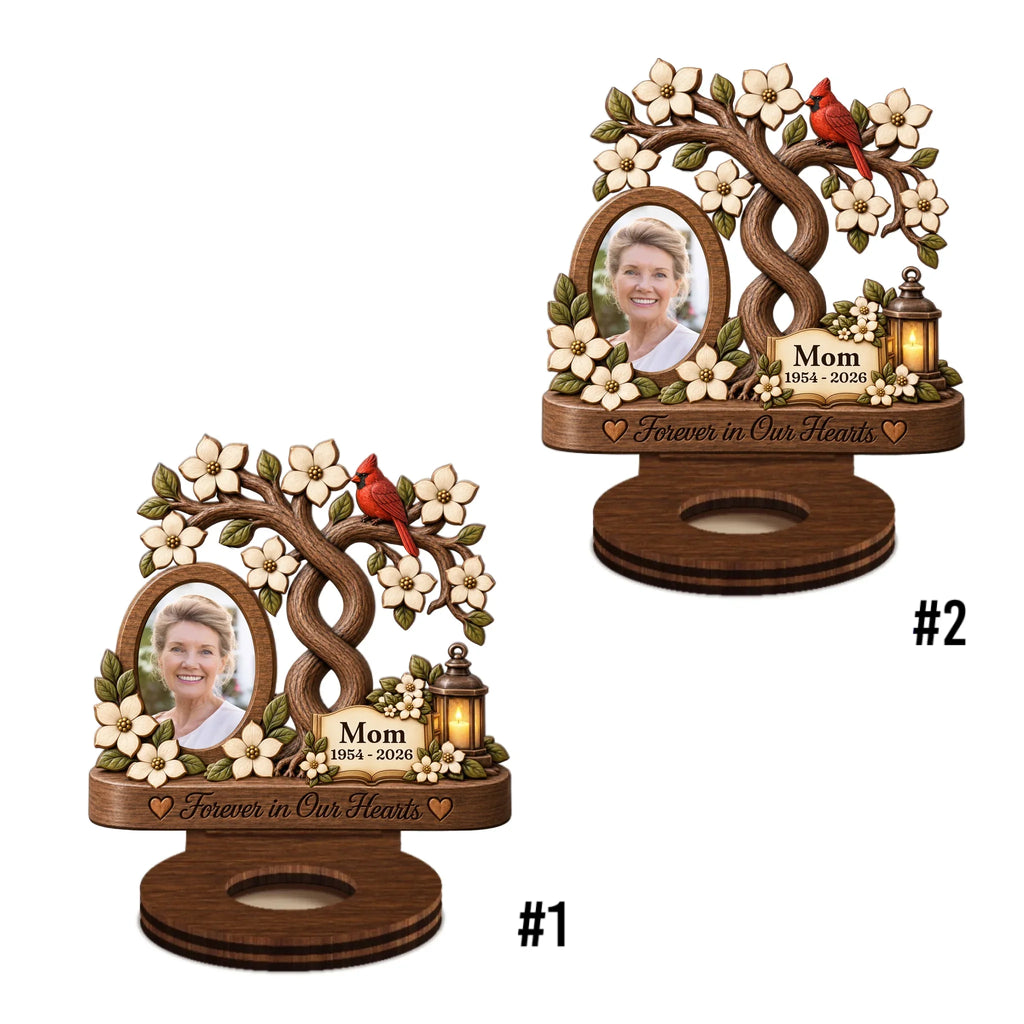 Our Angels Mom And Dad - Personalized Wooden Candle Holder