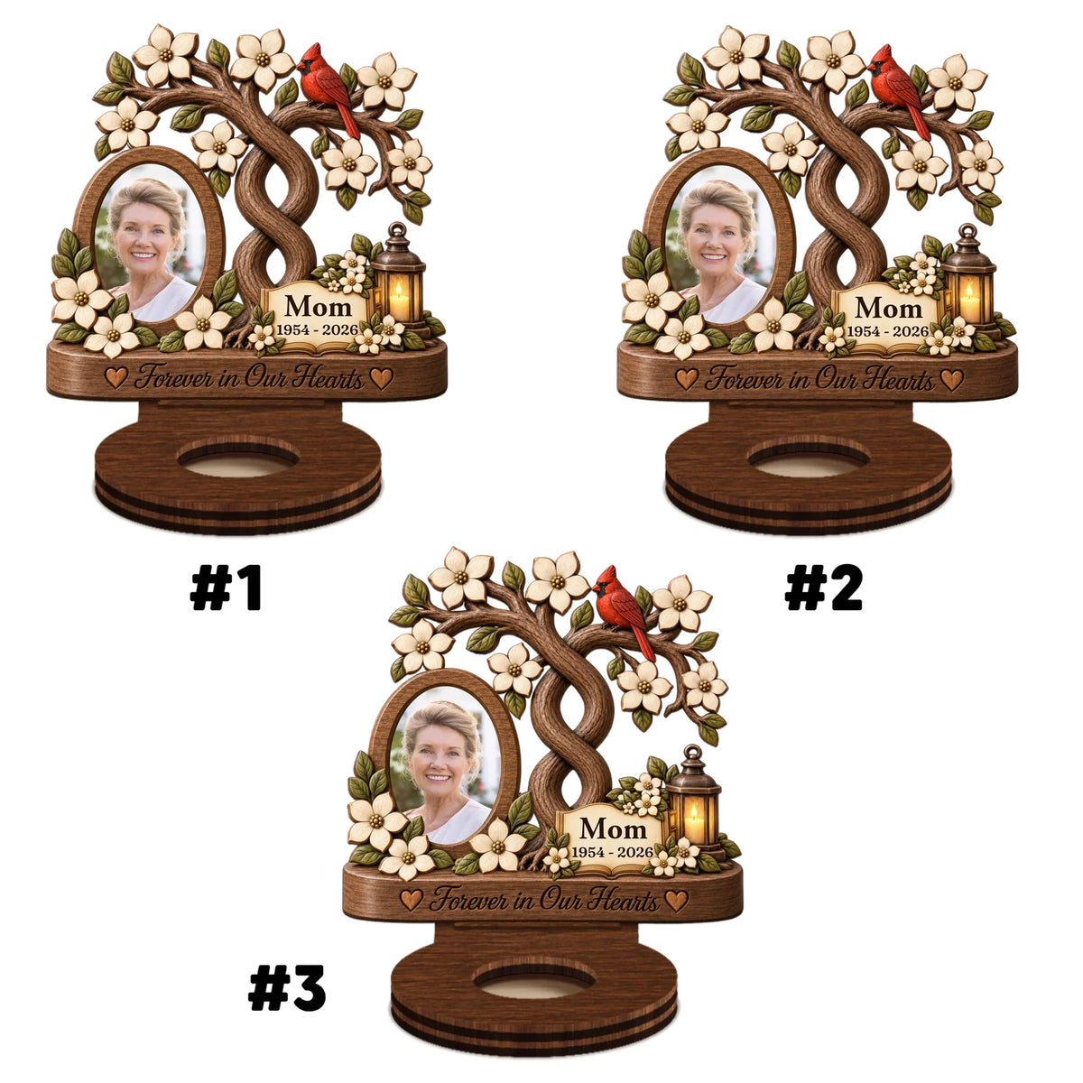 Our Angels Mom And Dad - Personalized Wooden Candle Holder